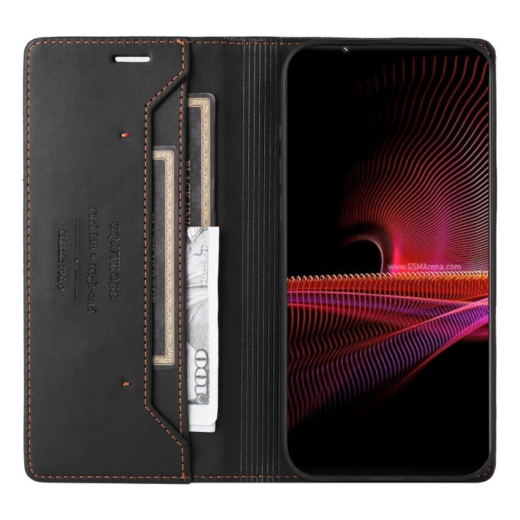 Funda Cuero Antirrobo Rfid Gqutrobe G01 para Sony Xperia 1 III (Negra)