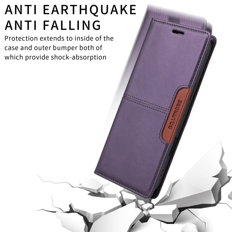 Funda de Cuero Antirrobo RFID Gqutrobe G01 para Sony Xperia 1 III (Morado)
