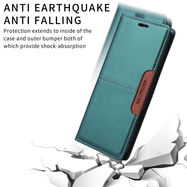Funda de Cuero Antirrobo RFID Gqutrobe G01 para Sony Xperia 1 III (Verde)