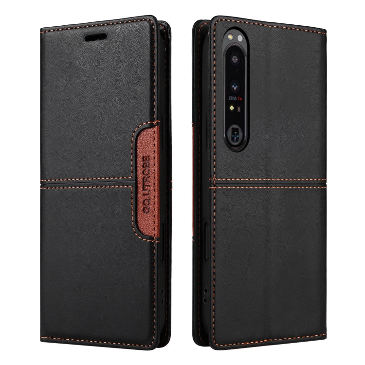 Funda de Cuero Antirrobo RFID Gqutrobe G01 para Sony Xperia 1 IV (Negra)