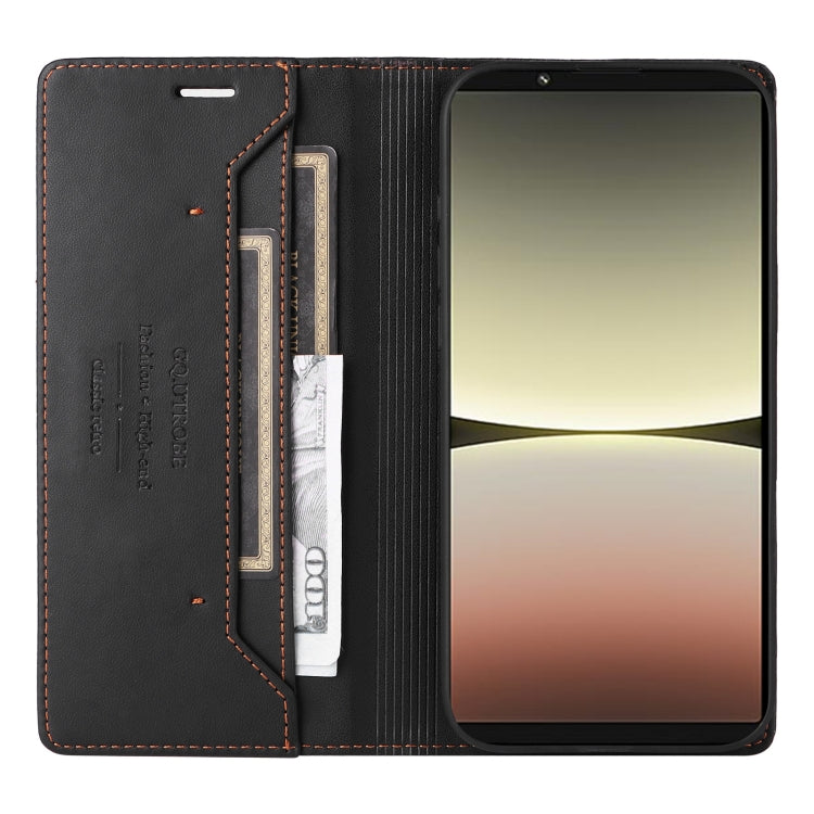 Funda de Cuero Antirrobo RFID Gqutrobe G01 para Sony Xperia 5 IV (Negra)