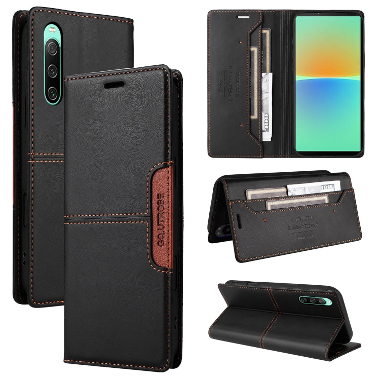 Funda de Cuero Antirrobo RFID Gqutrobe G01 para Sony Xperia 10 IV (Negra)