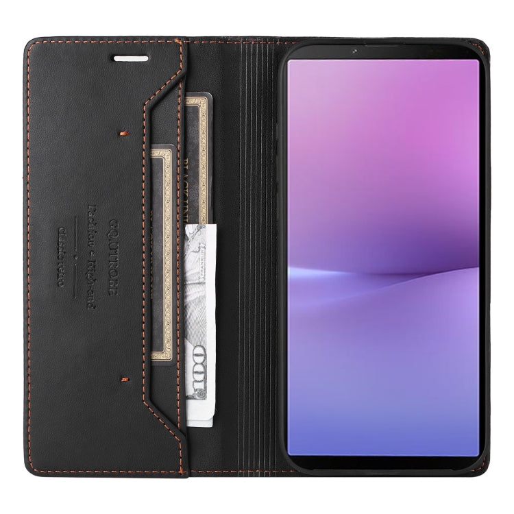 Funda de Cuero Antirrobo Rfid Gqutrobe G01 para Sony Xperia 10 V (Negra)