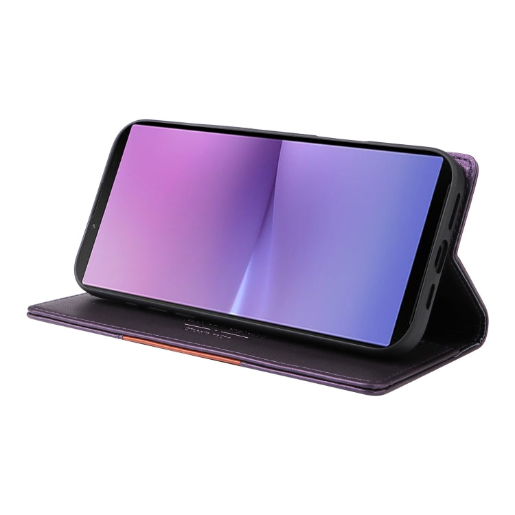Funda de Cuero Antirrobo Rfid Gqutrobe G01 para Sony Xperia 10 V (Morado)