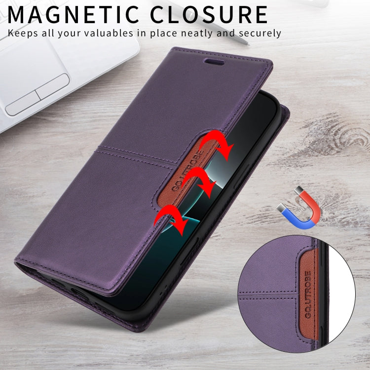 Funda de Cuero Antirrobo Rfid Gqutrobe G01 para Sony Xperia 10 V (Morado)
