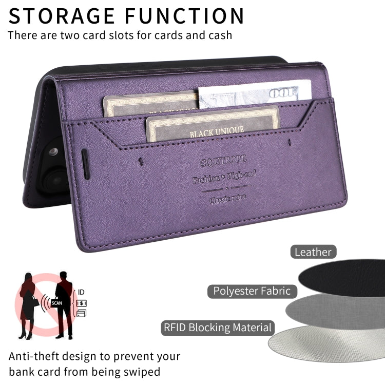 Funda de Cuero Antirrobo Rfid Gqutrobe G01 para Sony Xperia 10 V (Morado)