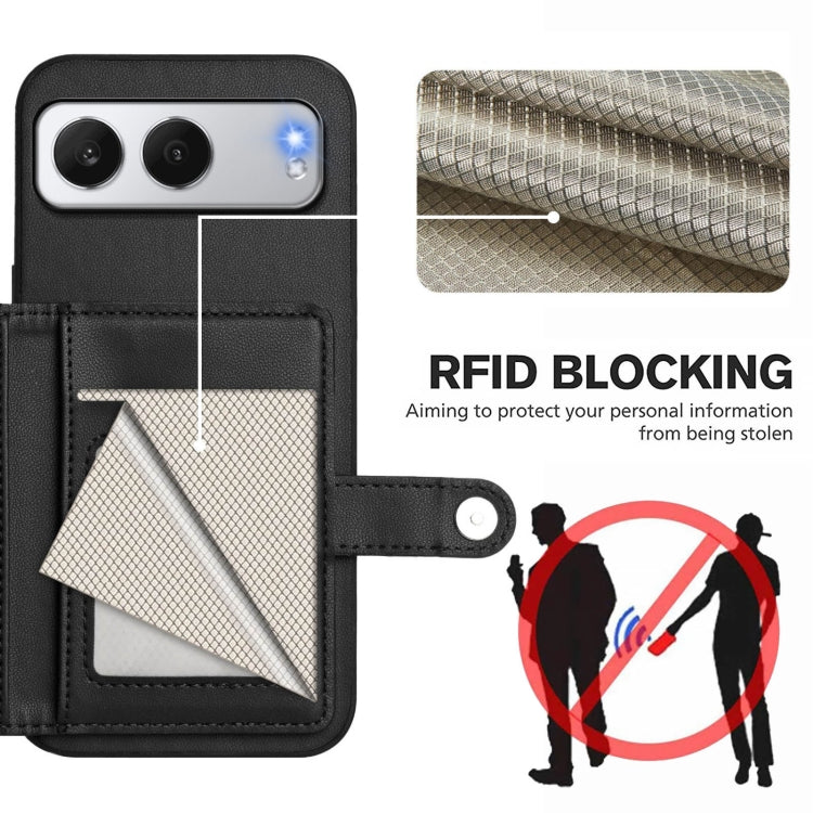 Funda Antirrobo para OnePlus Nord con RFID y Tarjetero 4 Botones (Negra)