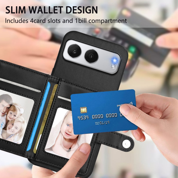 Funda Antirrobo para OnePlus Nord con RFID y Tarjetero 4 Botones (Negra)