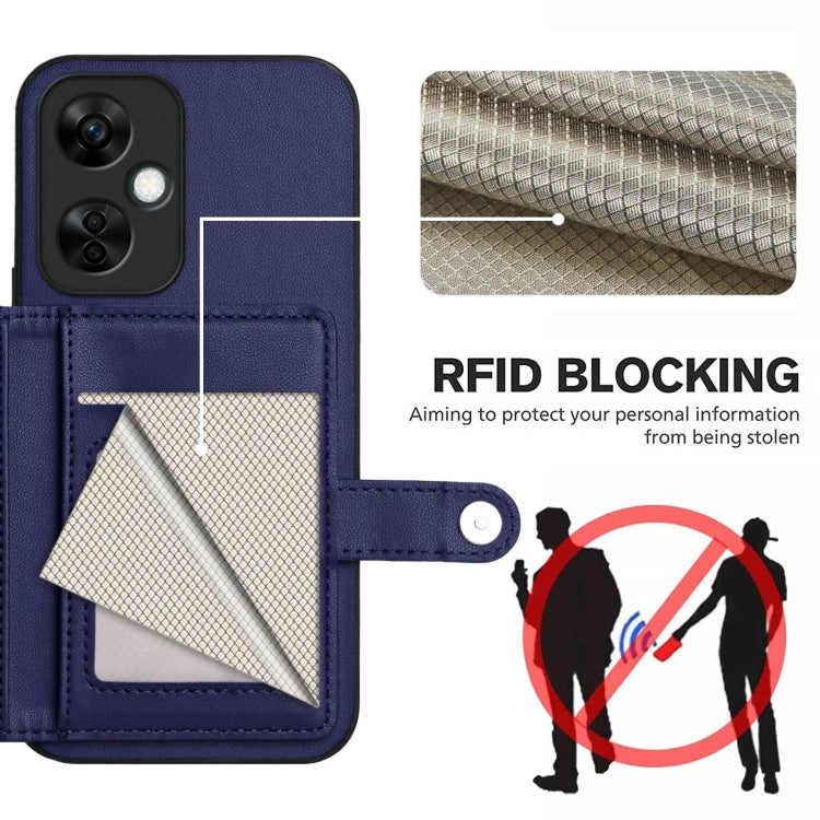 Funda para Teléfono Antirrobo OnePlus Nord Ce 3 Lite con Botón y Tarjetero (Azul)