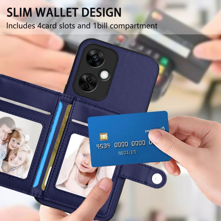 Funda para Teléfono Antirrobo OnePlus Nord Ce 3 Lite con Botón y Tarjetero (Azul)