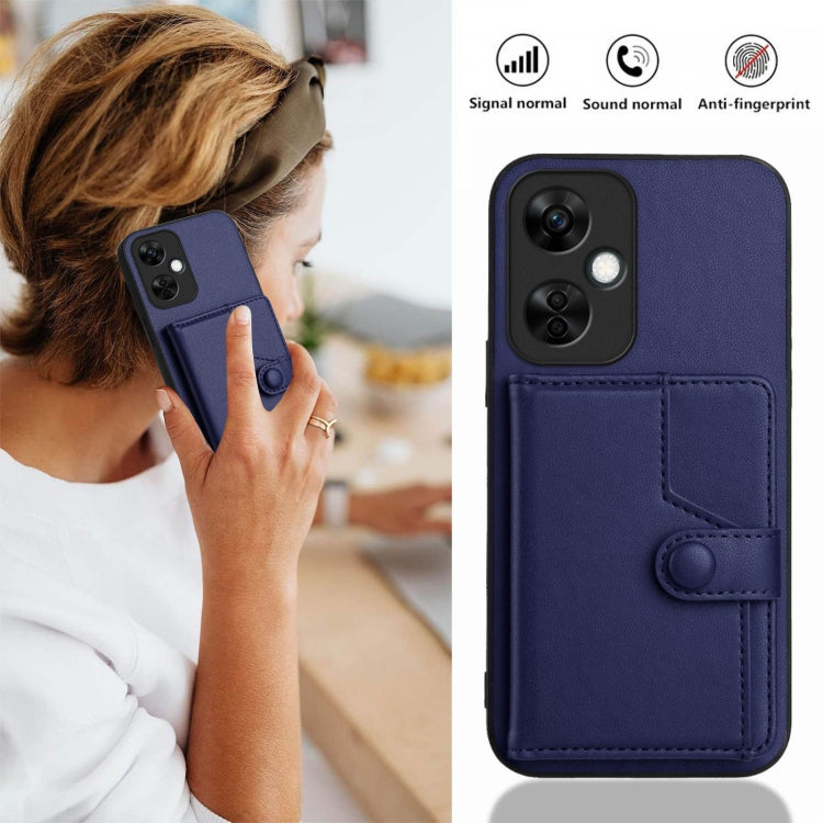 Funda para Teléfono Antirrobo OnePlus Nord Ce 3 Lite con Botón y Tarjetero (Azul)