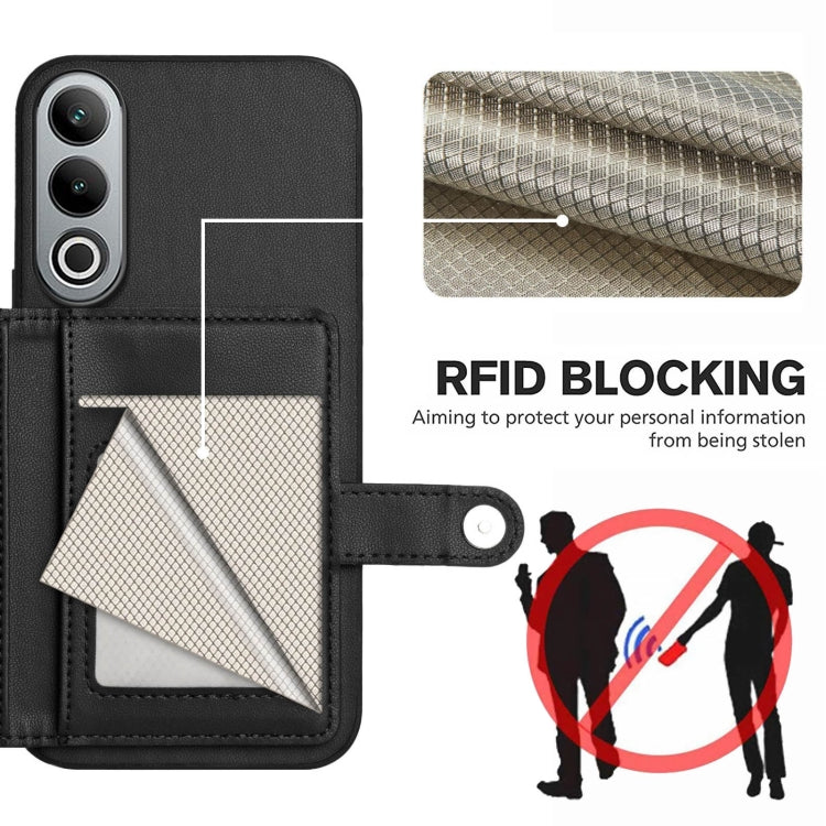 Funda Antirrobo para OnePlus Nord CE4 con Botón y Tarjetero (Negra)