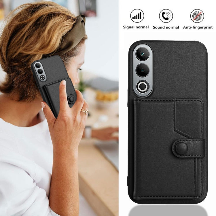 Funda Antirrobo para OnePlus Nord CE4 con Botón y Tarjetero (Negra)