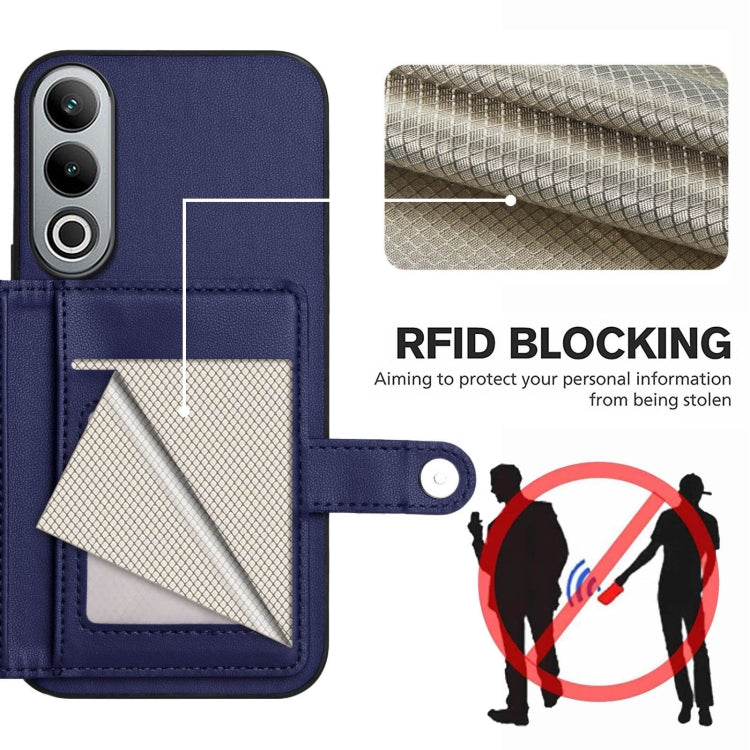 Funda para Teléfono OnePlus Nord CE4 Antirrobo con Botón y Tarjetero (Azul)