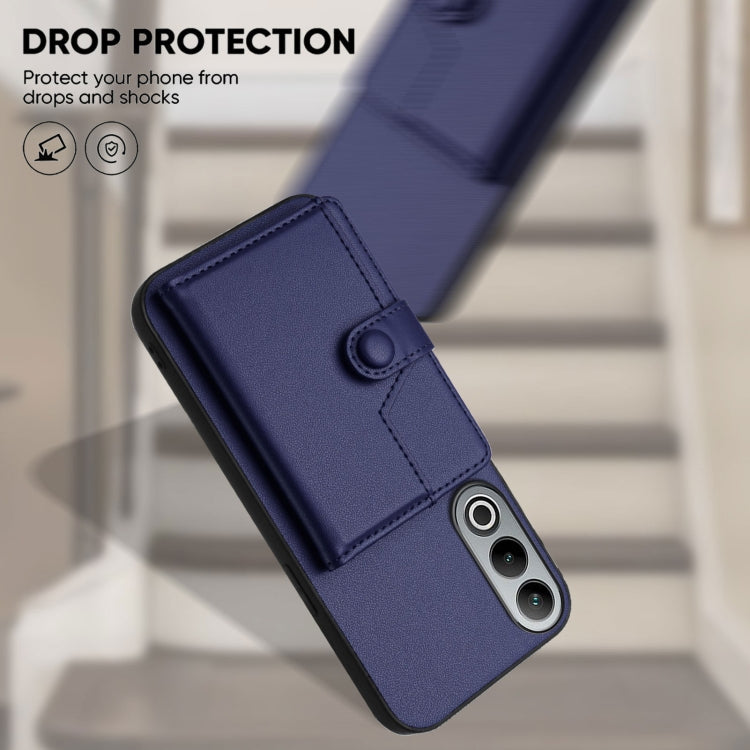 Funda para Teléfono OnePlus Nord CE4 Antirrobo con Botón y Tarjetero (Azul)