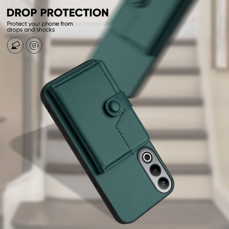 Funda Antirrobo para OnePlus Nord Ce4 con Botón y Tarjetero (Verde)