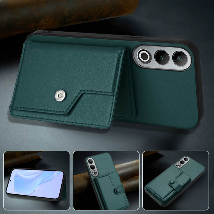 Funda Antirrobo para OnePlus Nord Ce4 con Botón y Tarjetero (Verde)