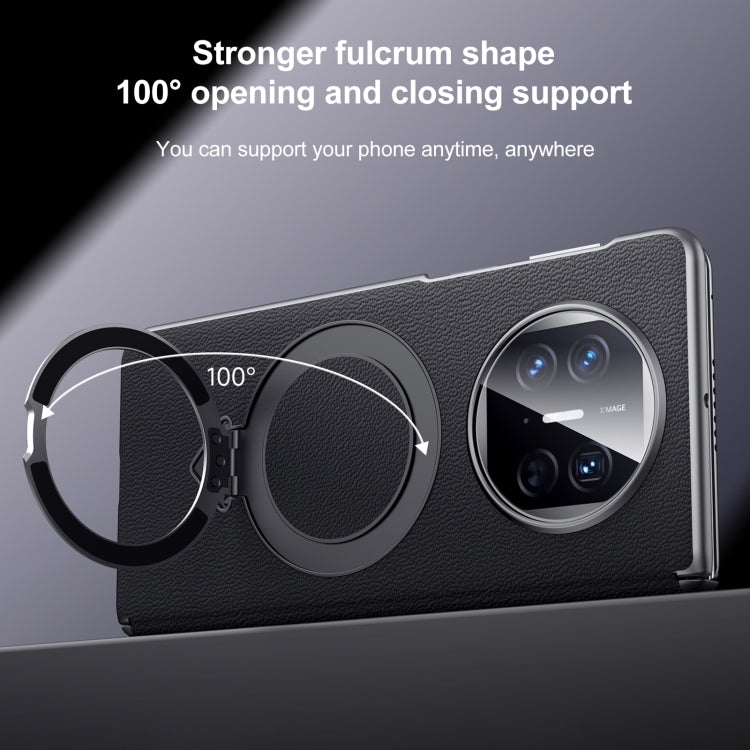 Funda para Teléfono Huawei Mate X5/X3 con Soporte Magnético Magsafe de Cuero Sulada (Marrón)