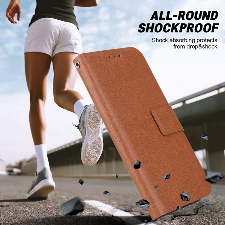 Funda de Cuero con Hebilla Magnética Ultrafina para OnePlus Nord Ce4 (Marrón)