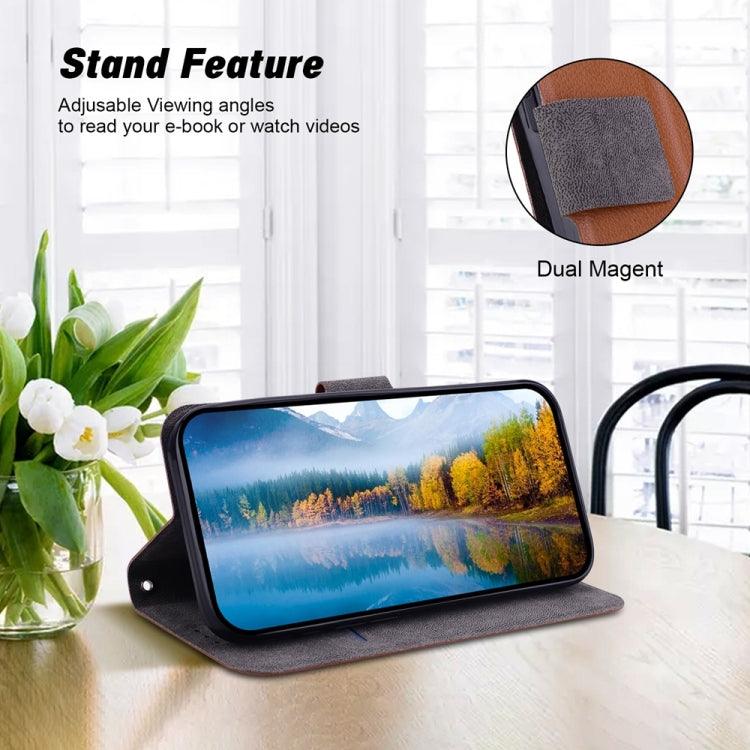 Funda de Cuero con Hebilla Magnética Ultrafina para OnePlus Nord 4 (Marrón)