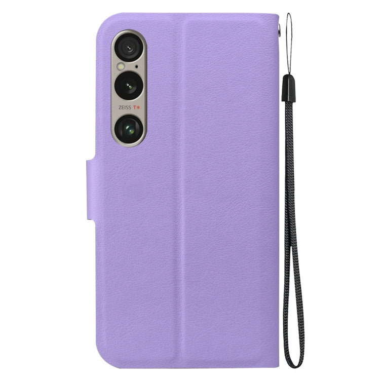 Funda de Cuero Ultradelgada con Hebilla Magnética para Sony Xperia 1 Vi (Morado)