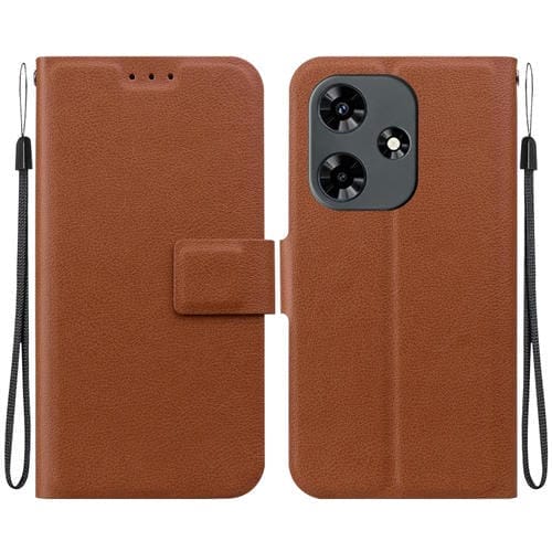 Funda de Cuero con Hebilla Magnética Ultrafina para Infinix Hot 30 4G (Marrón)