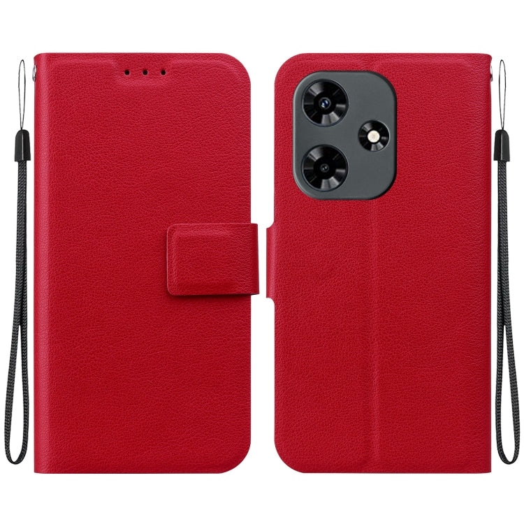 Funda de Cuero con Hebilla Magnética Ultrafina para Teléfono Infinix Hot 30 4G (Rojo)