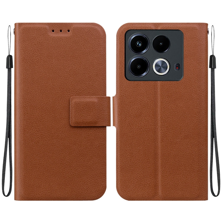 Funda de Cuero con Hebilla Magnética Ultrafina para Infinix Note 40 4G (Marrón)