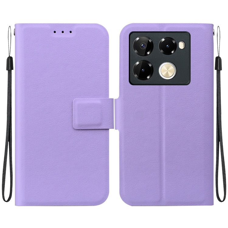 Funda de Cuero con Hebilla Magnética Ultrafina para Infinix Note 40 Pro 4G/5G (Morado)