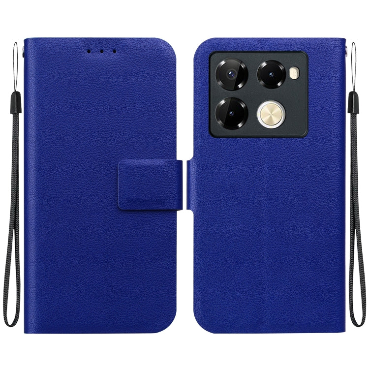 Funda de Cuero Ultrafina con Hebilla Magnética para Infinix Note 40 Pro 4G/5G (Azul)
