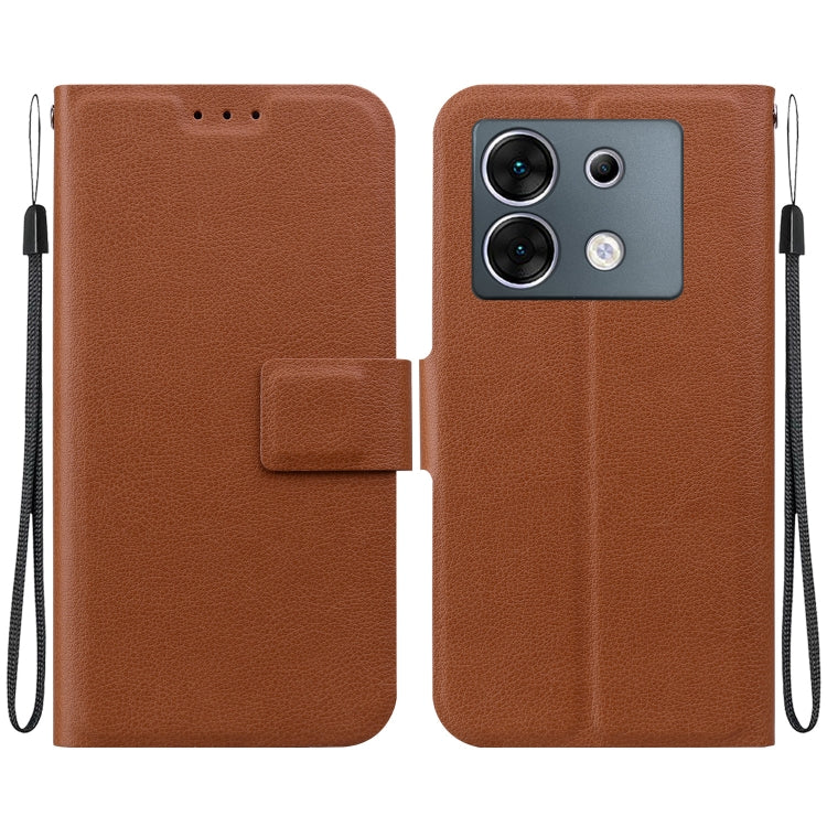 Funda de Cuero con Hebilla Magnética Ultrafina para Teléfono Infinix Zero 30 5G (Marrón)