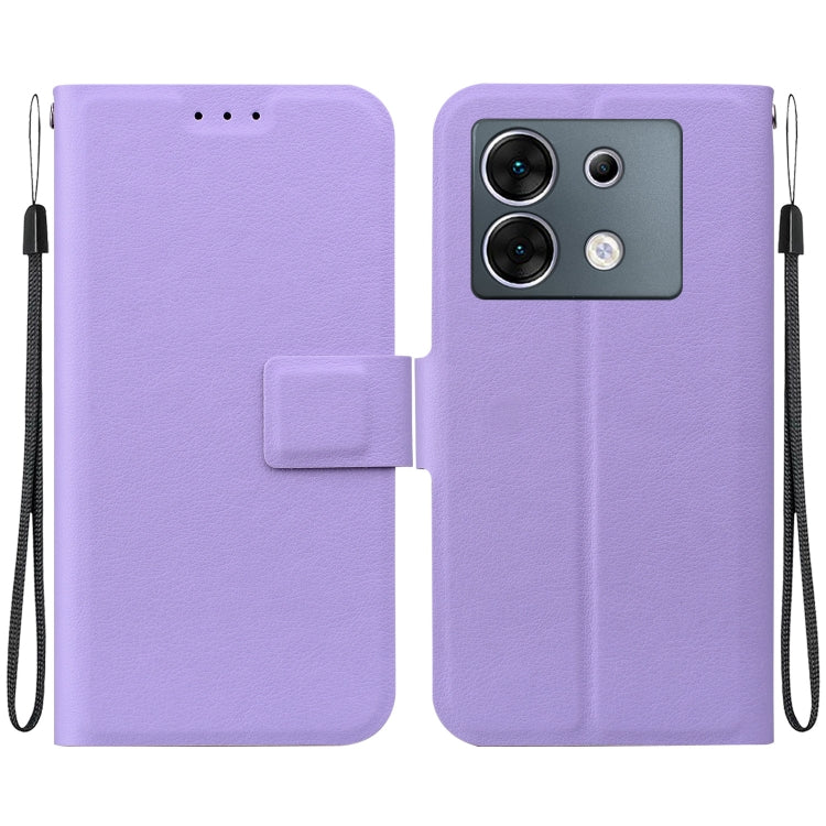 Funda de Cuero con Hebilla Magnética Ultrafina para Infinix Zero 30 5G (Morado)