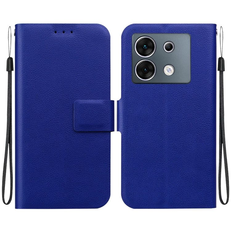 Funda de Cuero con Hebilla Magnética Ultrafina para Infinix Zero 30 5G (Azul)