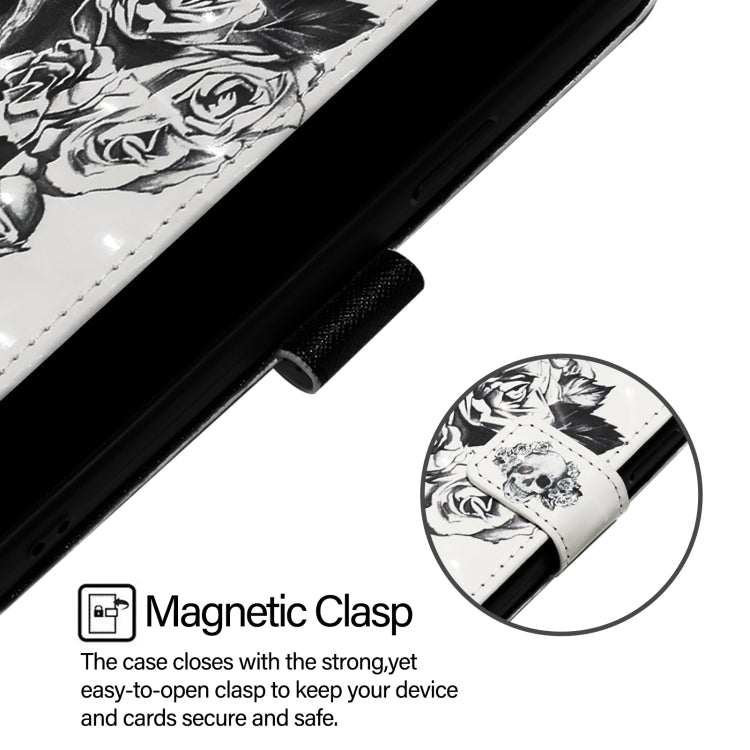 Funda de Cuero con Tapa Horizontal con Pintura 3D para Cubot P50 (Calavera)