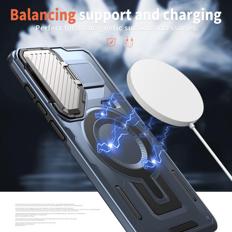 Funda con marco protector MagSafe para Samsung Galaxy S25 Edge 5G (azul)
