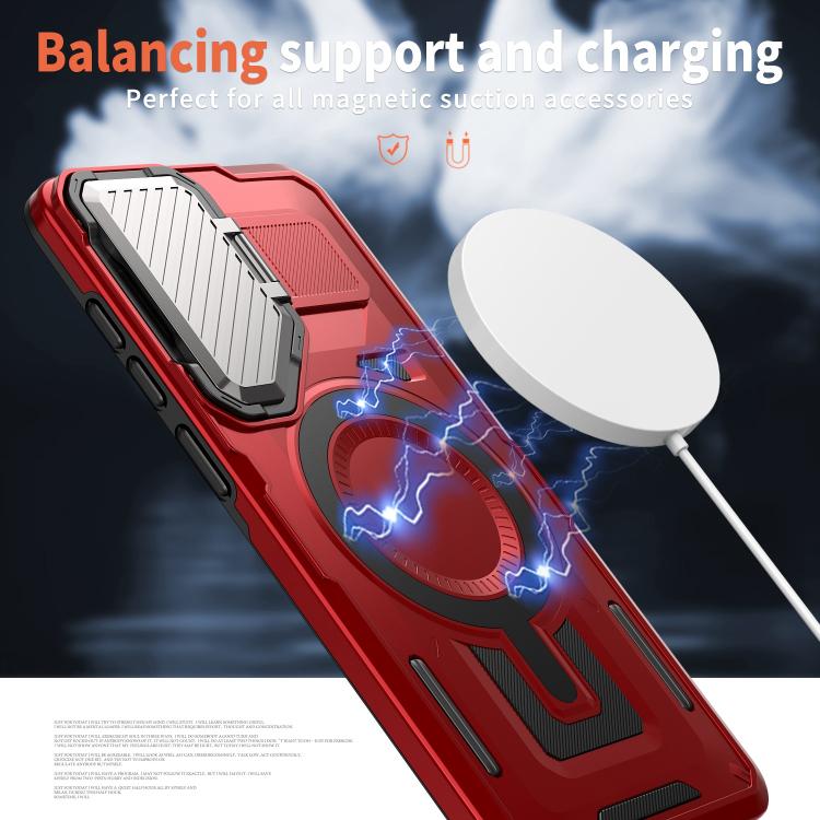 Funda protectora MagSafe para Samsung Galaxy S25 Edge 5G (roja)