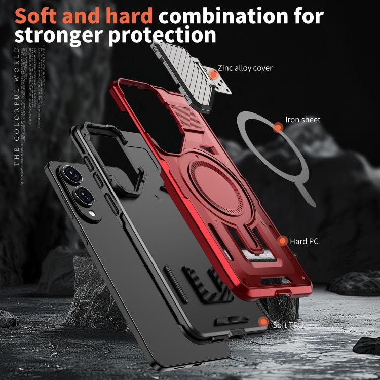 Funda protectora MagSafe para Samsung Galaxy S25 Edge 5G (roja)