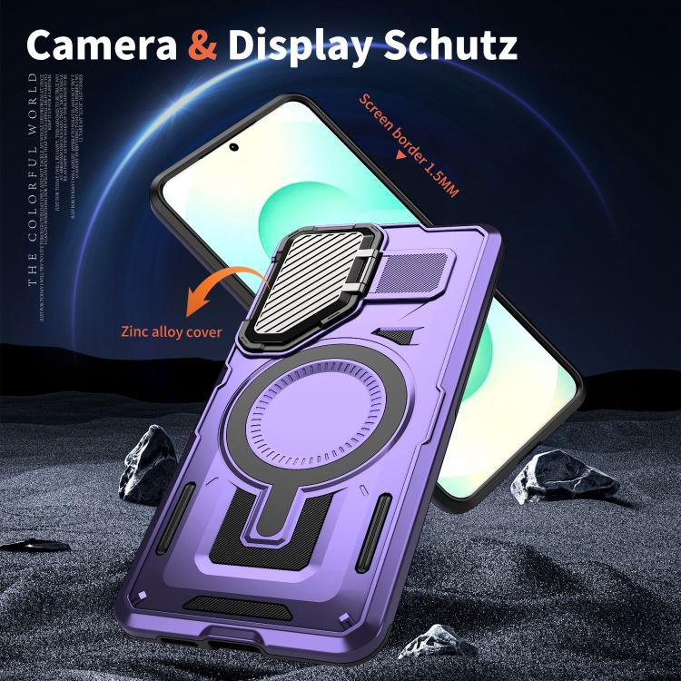 Funda con marco protector MagSafe para Samsung Galaxy S25 Edge 5G (morado)