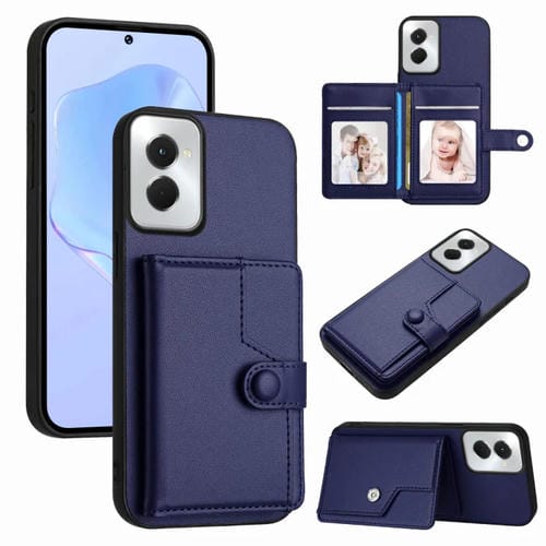 Funda Antirrobo con Botón y Tarjetero RFID para Motorola Moto G Power 5G (2024) (Azul)