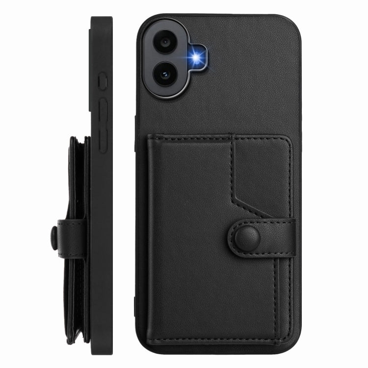 Funda para Teléfono Antirrobo RFID For Nothing cmf con 1 Botón y Tarjetero (Negra)