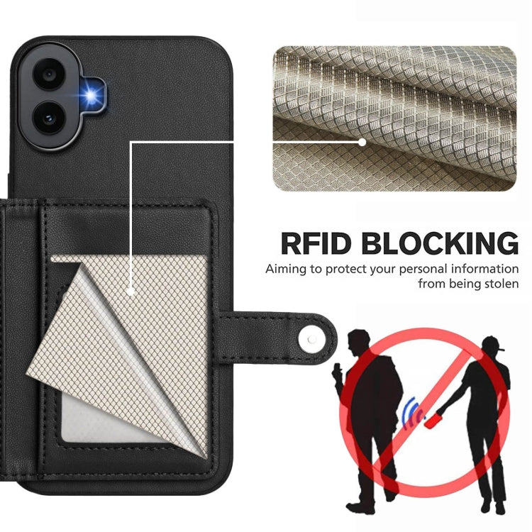 Funda para Teléfono Antirrobo RFID For Nothing cmf con 1 Botón y Tarjetero (Negra)