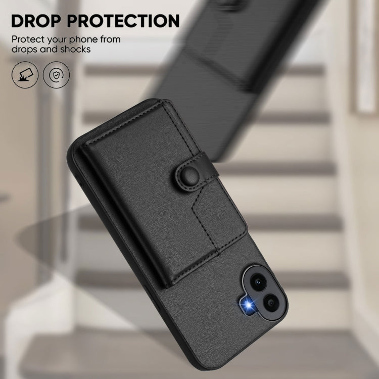 Funda para Teléfono Antirrobo RFID For Nothing cmf con 1 Botón y Tarjetero (Negra)