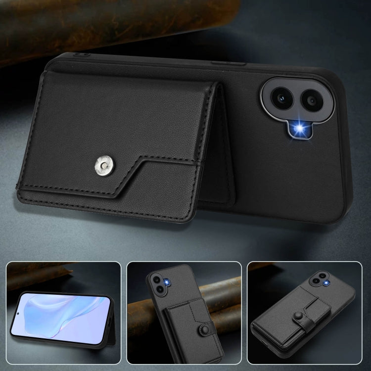 Funda para Teléfono Antirrobo RFID For Nothing cmf con 1 Botón y Tarjetero (Negra)