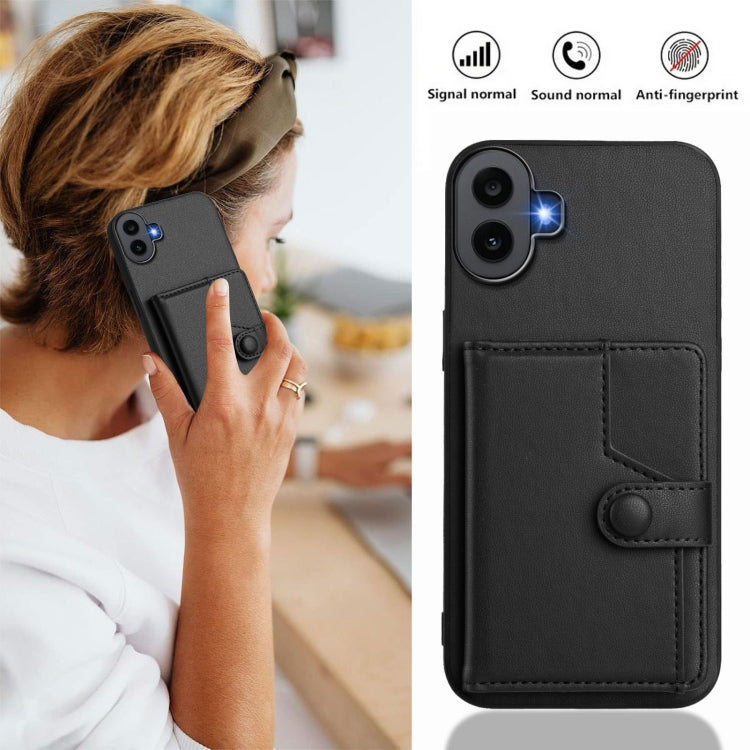 Funda para Teléfono Antirrobo RFID For Nothing cmf con 1 Botón y Tarjetero (Negra)