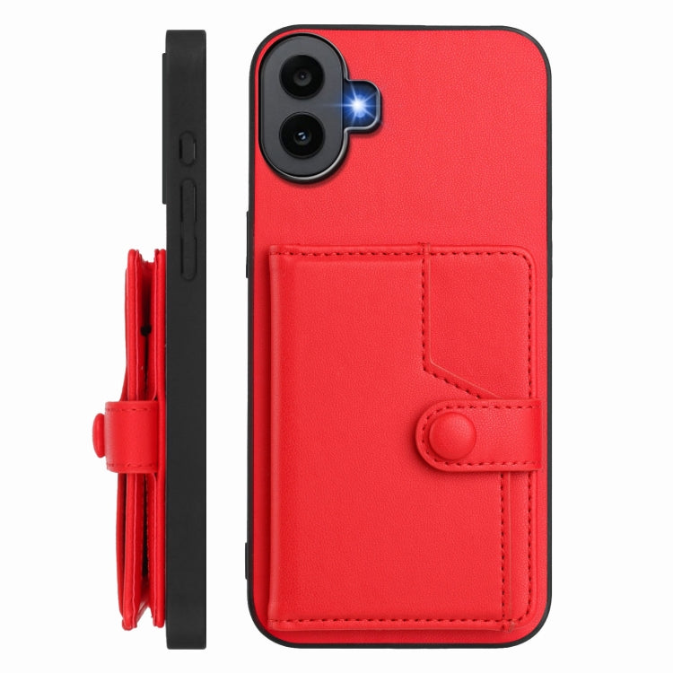 Funda para Teléfono Antirrobo RFID For Nothing cmf con 1 Botón y Tarjetero (Roja)