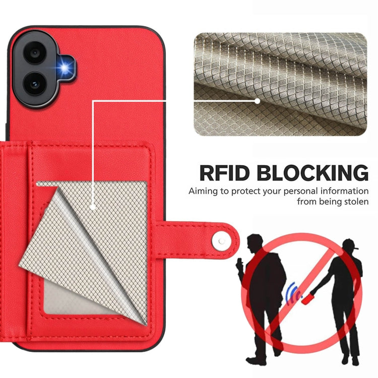 Funda para Teléfono Antirrobo RFID For Nothing cmf con 1 Botón y Tarjetero (Roja)