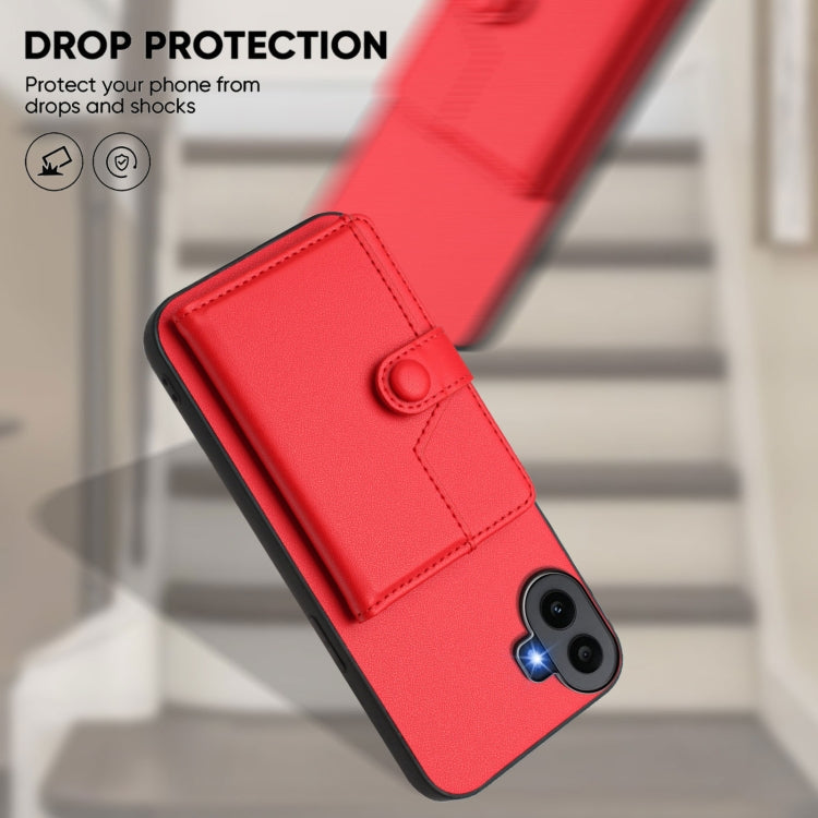Funda para Teléfono Antirrobo RFID For Nothing cmf con 1 Botón y Tarjetero (Roja)