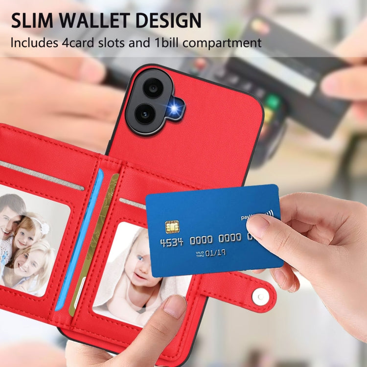 Funda para Teléfono Antirrobo RFID For Nothing cmf con 1 Botón y Tarjetero (Roja)