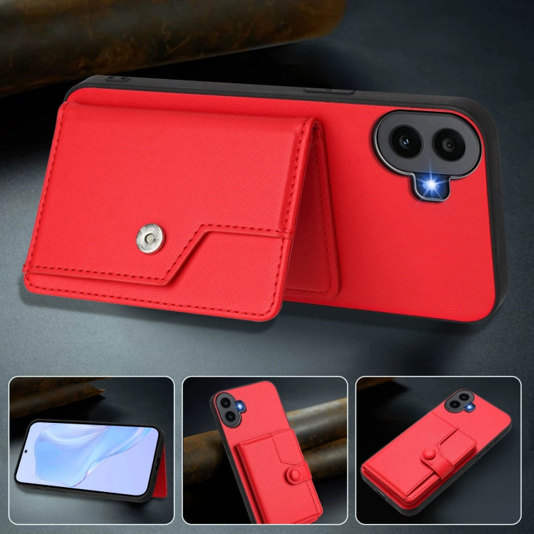 Funda para Teléfono Antirrobo RFID For Nothing cmf con 1 Botón y Tarjetero (Roja)