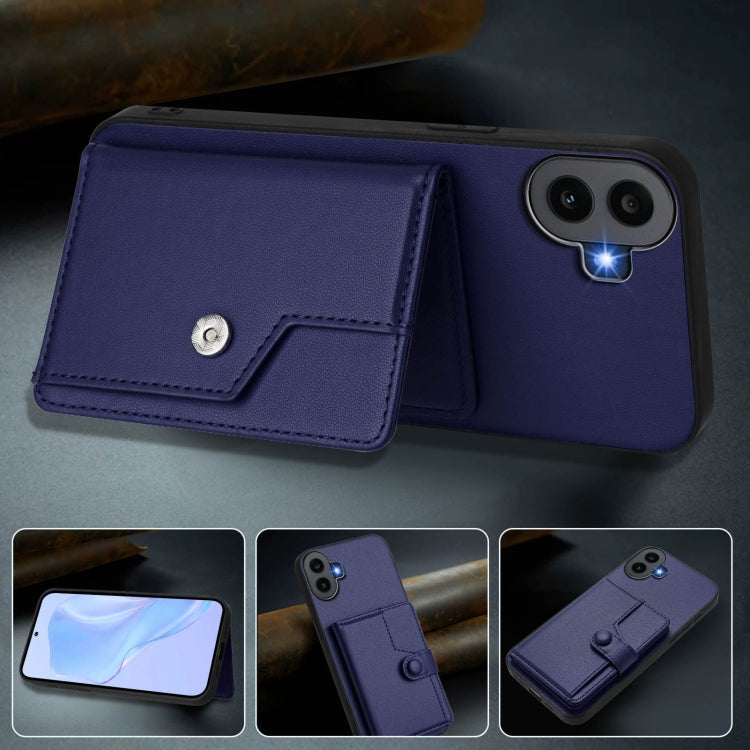 Estuche Antirrobo RFID para Teléfono For Nothing cmf con 1 Botón y Tarjetero (Azul)